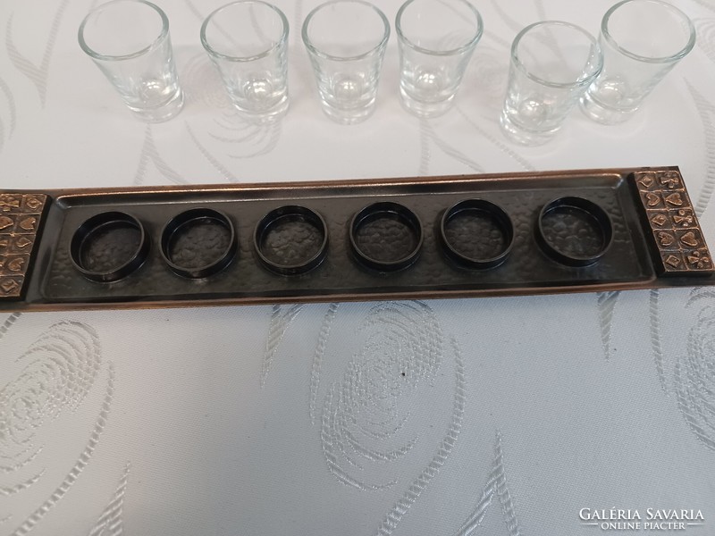 Applied arts company. Liquor set with bronze tray