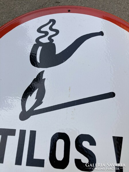 No smoking enamel sign 40 cm.