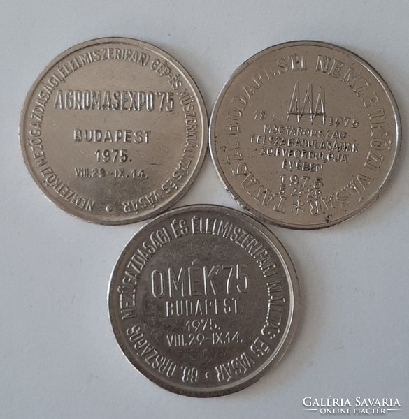 Hungexpo commemorative coin of 3 types from 1975