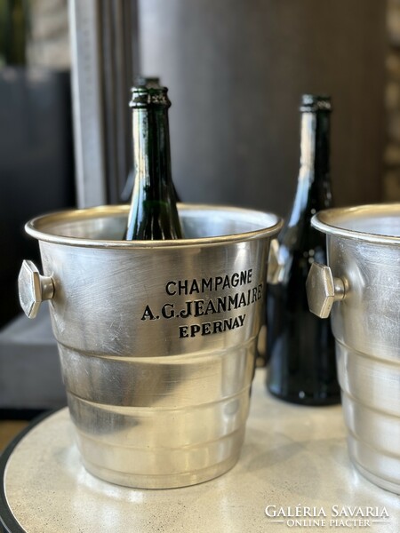 Jeanmaire 2 db vintage Art Deco stílusú pezsgős jégveder – A. G. Jeanmaire – Epernay Champagne