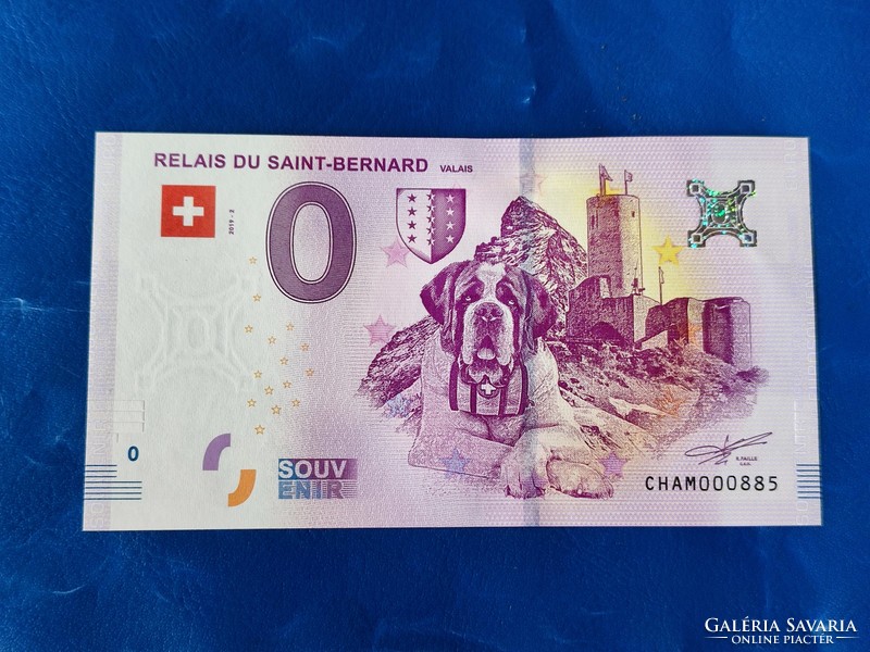 Switzerland 0 euro 2019 Saint Bernard dog! Rare commemorative paper money! Ouch!