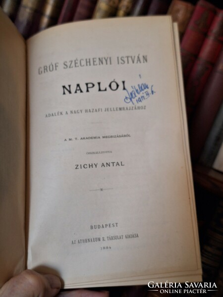 1884-1887 -GRÓF SZÉCHENYI ISTVÁN: NAPLÓI és  BESZÉDEI (ZICHY ANTAL szerk) EGYBEN ELADÓK! EX LIBRIS