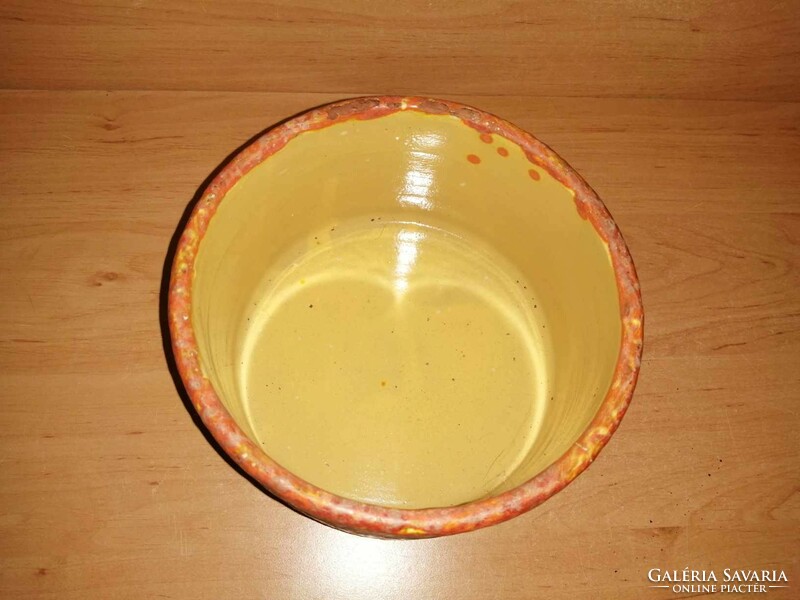 Retro ceramic pot with r marking - dia. 16 cm