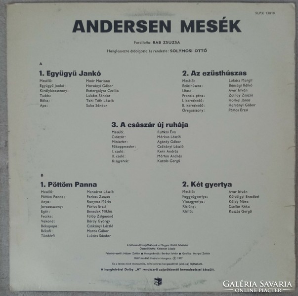 Andersen mesék - bakelit lemez eladó