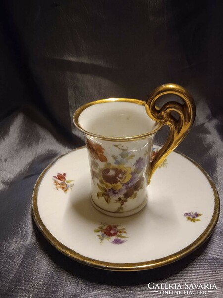 Porcelain coffee and mocha cup, oblong shape