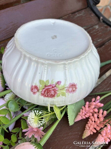 19.5Cm beautiful Zsolnay pink floral porcelain cake bowl stew soup bowl nostalgia
