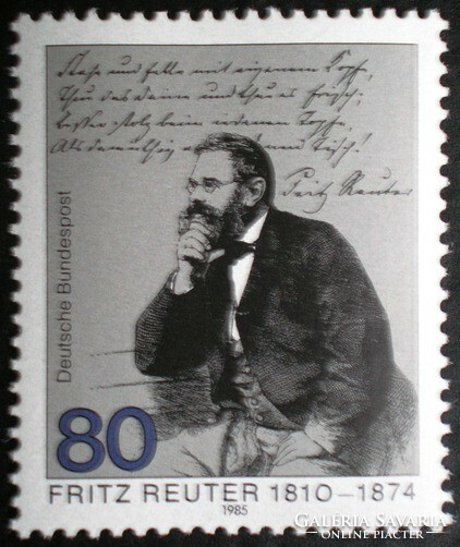 N1263 / Germany 1985 fritz reuter stamp postmaster