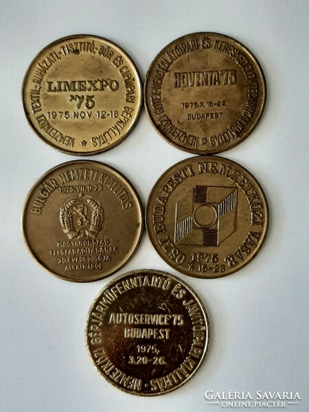 Hungexpo commemorative coin of 5 types from 1975