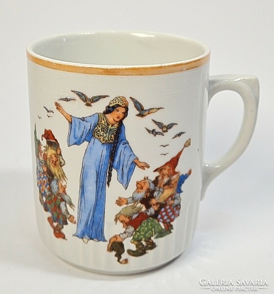 Antique Zsolnay fairy tale character skirt mug