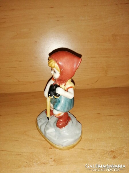 Hummel jellegű kislány porcelán figura - 11 cm (po-2)