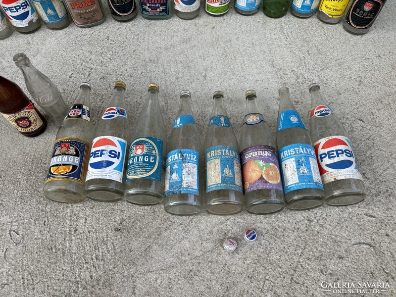 Borsodi retro üveg sörös Gyöngy üdítős Orange Pepsi Cola Szörp  Kristályvîz Tonic nosztalgia darab