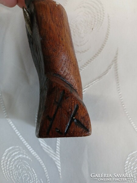 World War Ii wood carving with cartridge