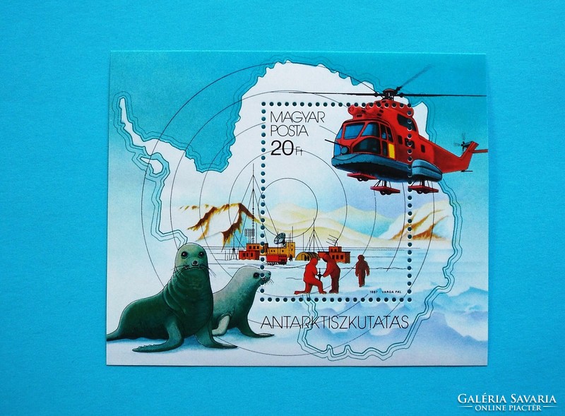 (Z) 1987. Antarktiszkutatás blokk** - (Kat.: 600.-)