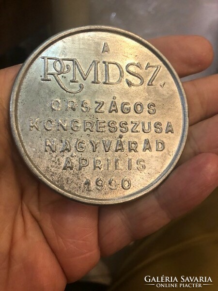 Rmdsz commemorative plaque made of metal, 7 cm beauty.