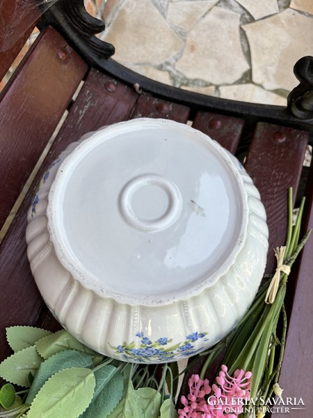 25cm beautiful Zsolnay forget-me-not floral porcelain pie plate bowl stew soup plate nostalgia