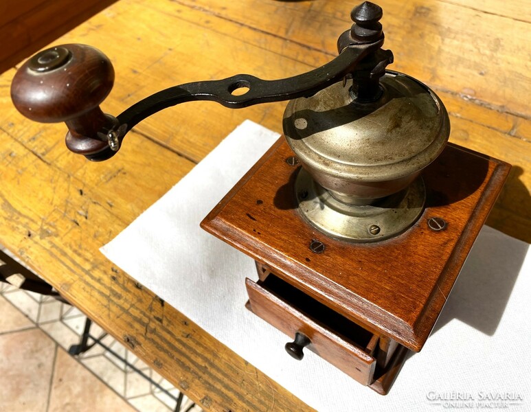 Antik kávé daráló fa dobozos kávédaráló konyhai eszköz