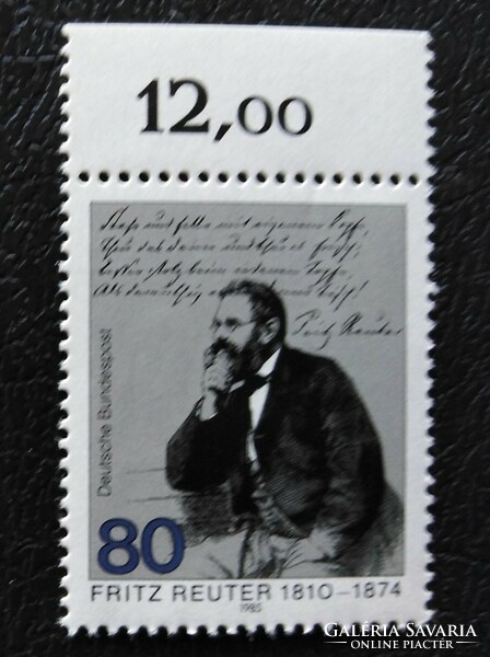 N1263sz / Germany 1985 fritz reuter stamp postal clean curved edge summary number