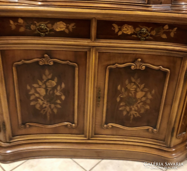 Inlaid, real solid wood chest of drawers.