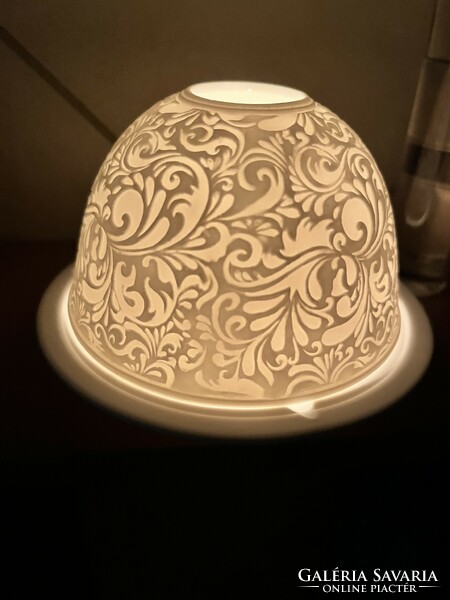 Biscuit with a wonderful pattern, lithophan porcelain candle holder - mathilde m.