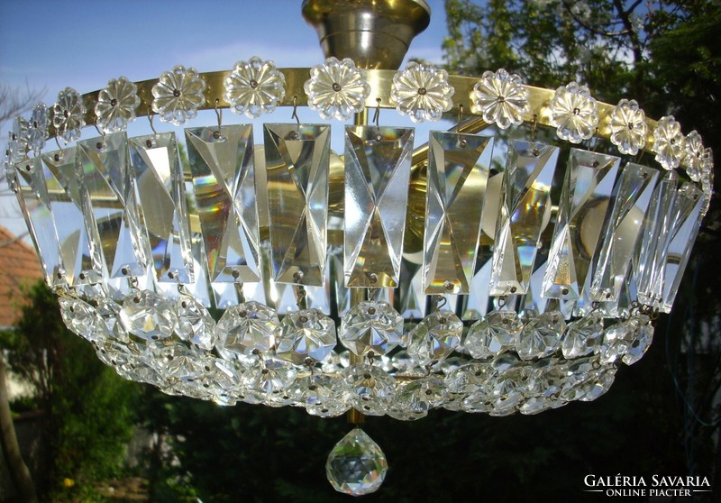 Viennese round basket crystal chandelier 4 burners ii.