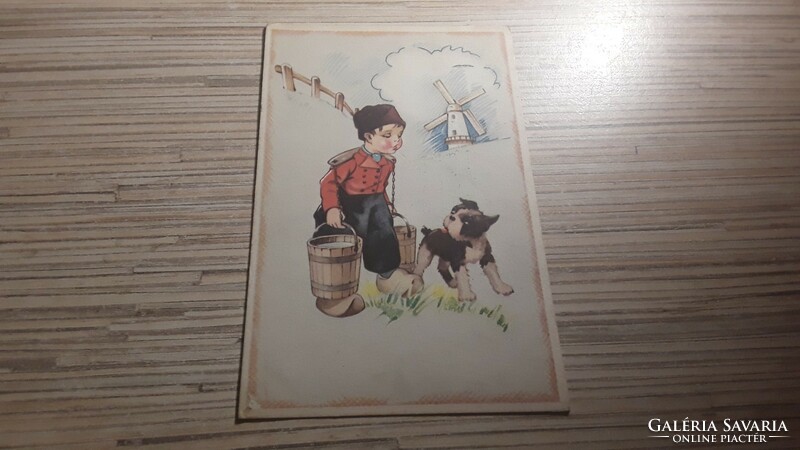 Old greeting postcard.