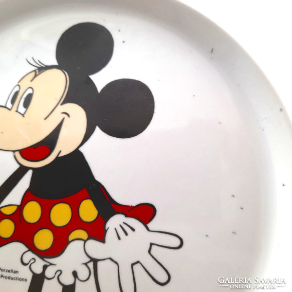 Retro mickey and minnie porcelain wall plate