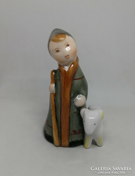 Bodrogkeresztúr ceramic shepherd boy with lamb!