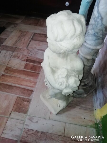 Summer figural sculpture artificial stone very heavy 47 cm high