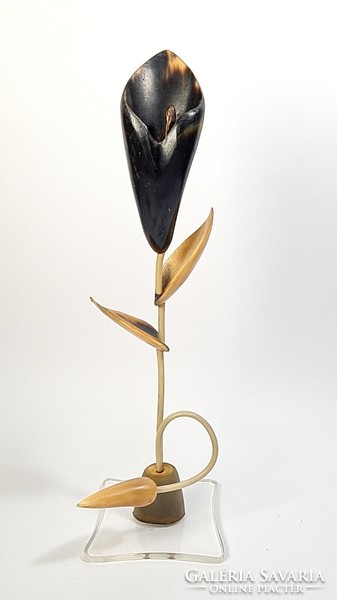 Retro/vintage/mid century decoration - flower made of horn /calla bean/
