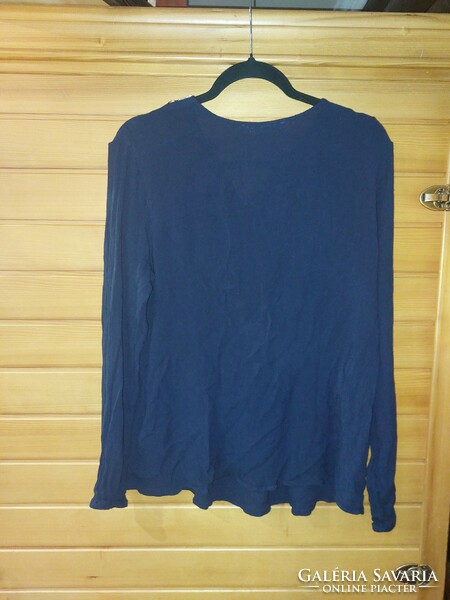 Mark&spencer gauze effect embroidered dark blue cotton shirt, tunic size L. In good condition