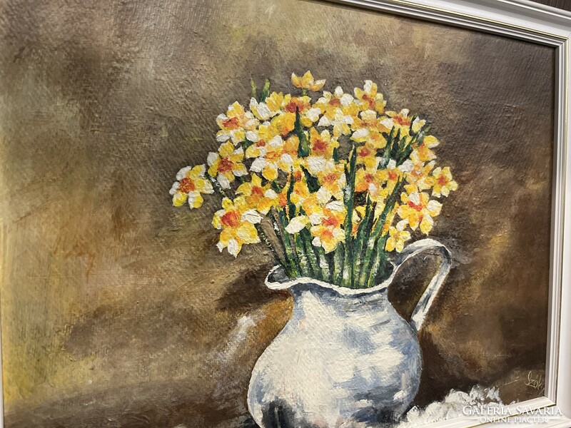 Oil painting floral picture