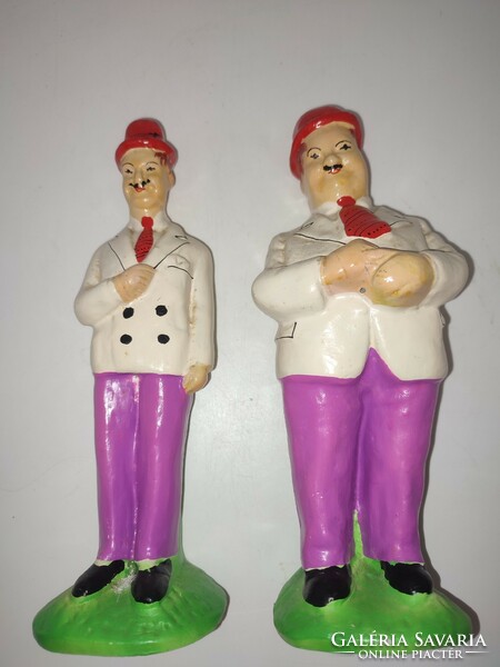 Stan és Pan retró gipsz figurák, szobrok.