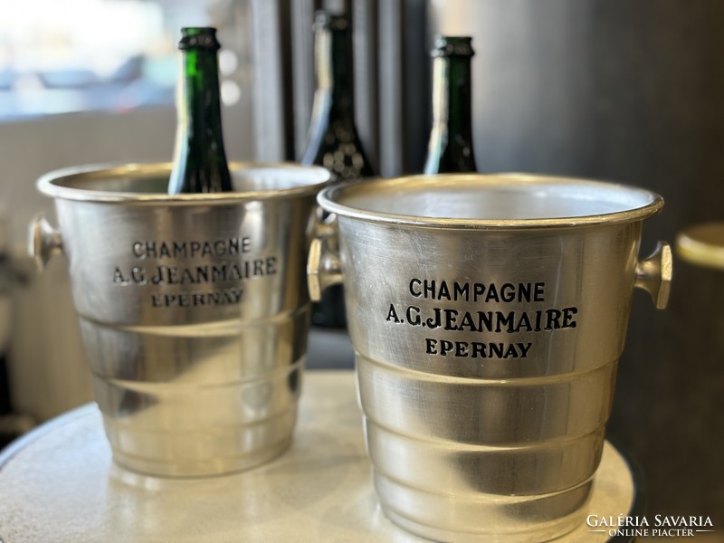 Jeanmaire 2 db vintage Art Deco stílusú pezsgős jégveder – A. G. Jeanmaire – Epernay Champagne
