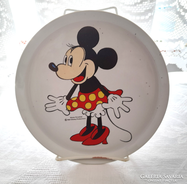 Retro mickey and minnie porcelain wall plate