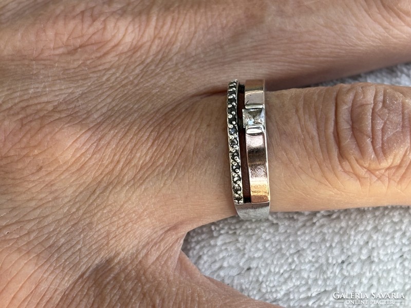 Különleges 56-os méretű aranyozott EZÜST gyűrű! 3 gram! Postán és személyesen MOM Park közelében!