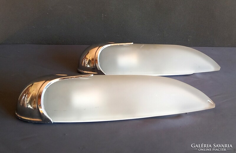Opal drop-shaped torch lamp pair negotiable art deco design