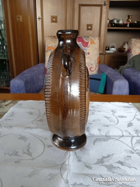 Glazed ceramic water bottle