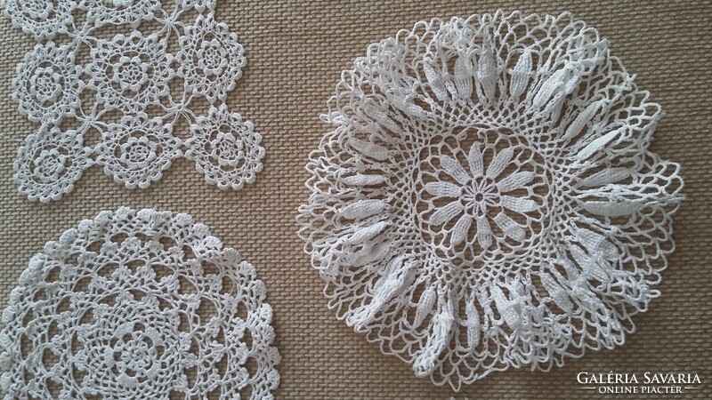 Old crochet, needlework, 8 pieces together