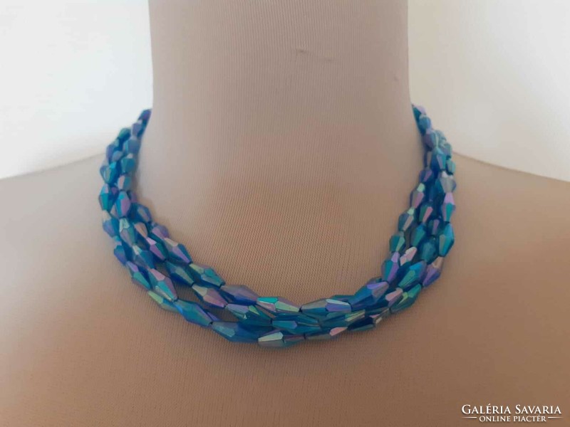 Retro four-row acrylic necklace