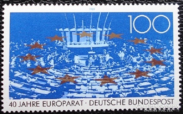 N1422 / Germany 1989 40 years old Council of Europe stamp postal clerk