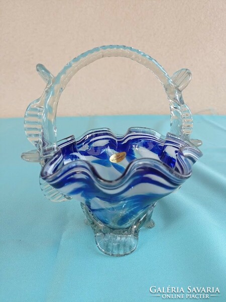 Lux Glass kék üveg kosár
