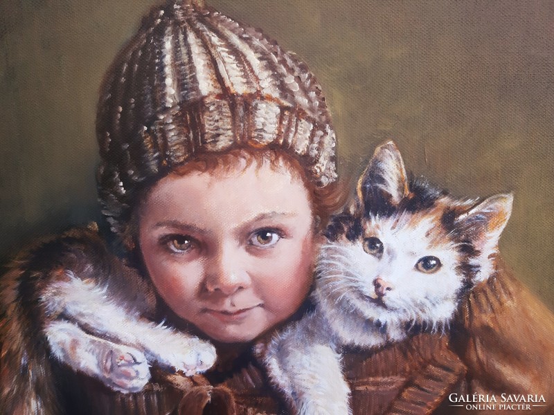 István Batári / little girl with a kitten