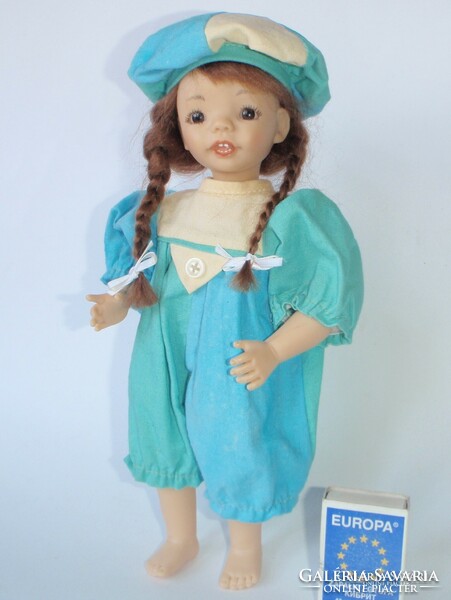 Hand-painted, older, tiny, gaby jaques vinyl character doll, artist doll in own box