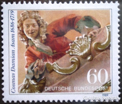 N1420 / Németország 1989 Cosmas Damian Asam festő bélyeg postatiszta