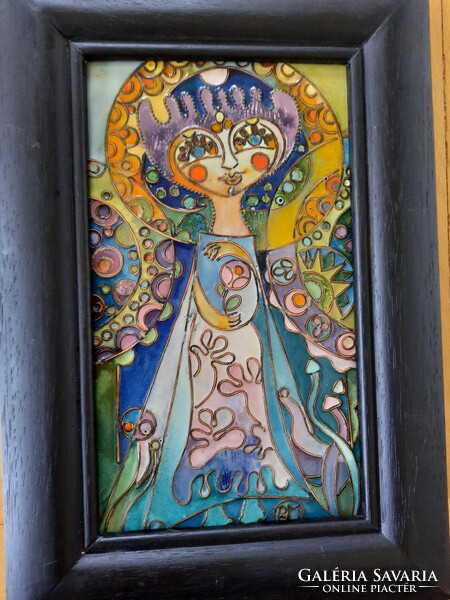 Béni Mária fire enamel painting