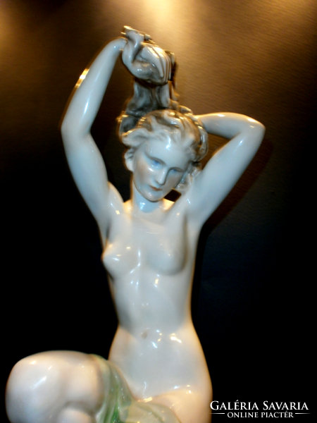 ﻿Antique Herendi large nude figure signed