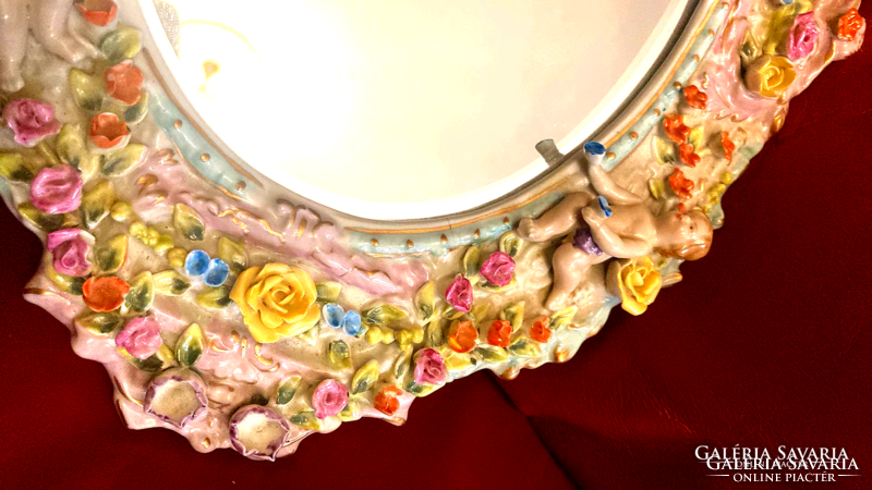 Baroque porcelain mirror