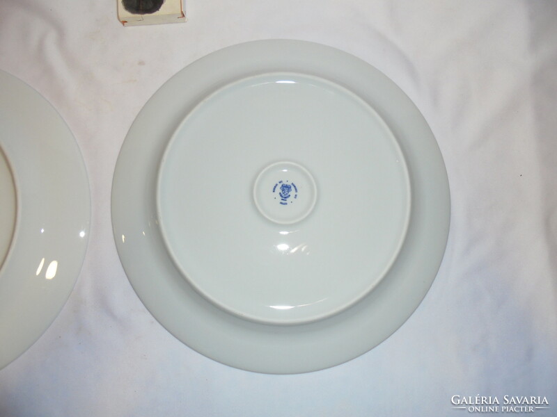 Two large plain porcelain plates, serving plate - together