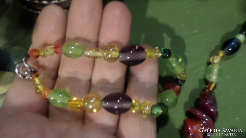 66 Cm, very colorful, fun, handmade glass beads necklace.