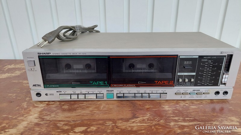 Sharp rt 1010h(s) two-cassette tape recorder